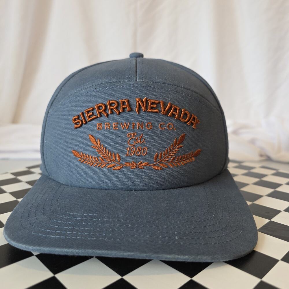 Sierra Nevada Brewing Co 7 Panel Hat Blue Brown Est 1980 Rove Supply Truckee CA